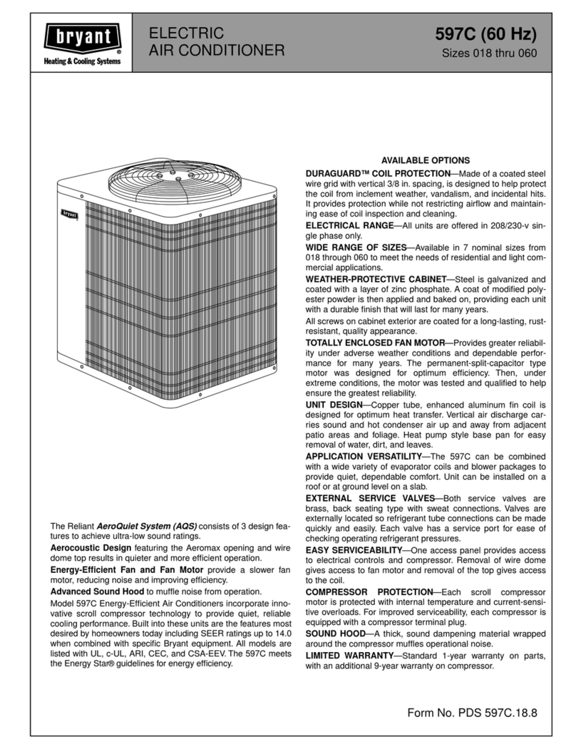 Bryant 597C (60 Hz) User manual