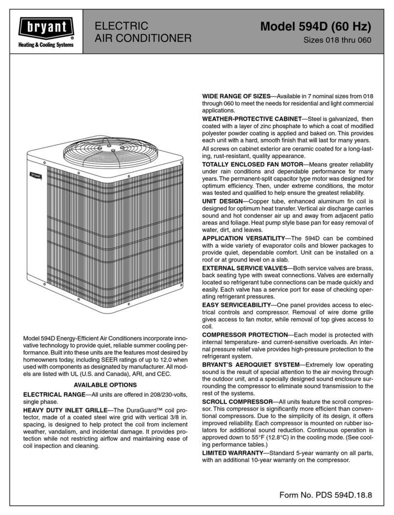 Bryant 594D User manual
