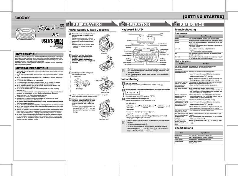 Brother P-TOUCH 80 User manual