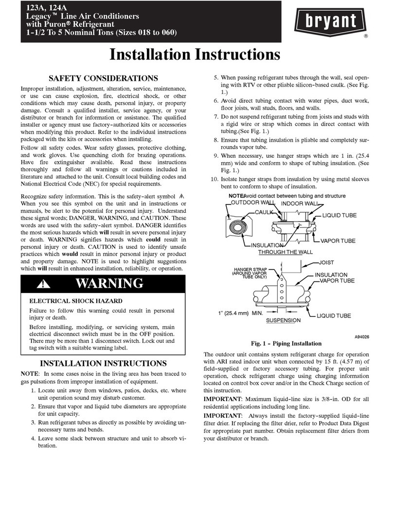 Bryant Legacy 123A User manual Bryant Legacy 123A User manual