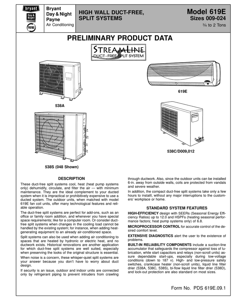 Bryant 619E Series User manual