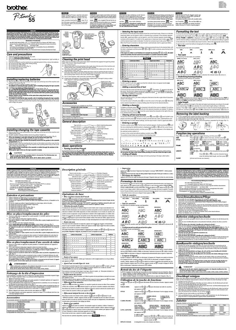Brother P-TOUCH 55 User manual