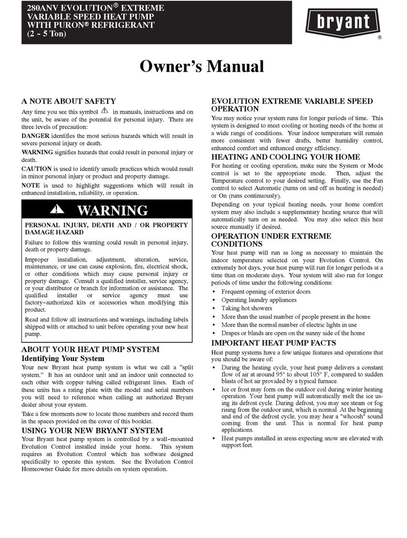 Bryant 280ANV EVOLUTION User manual