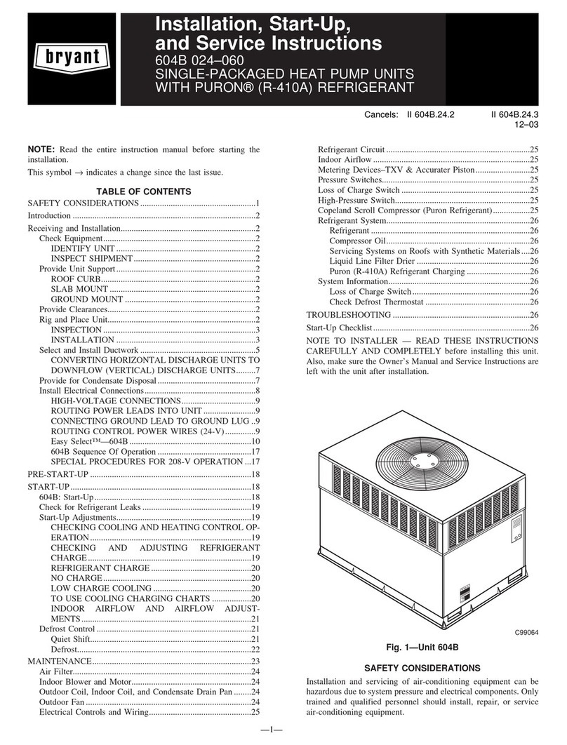 Bryant 604B 024-060 Dimensions and installation guide