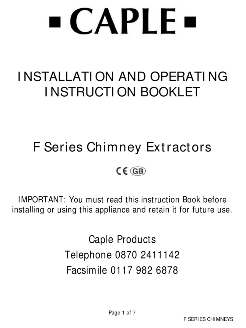Caple F Series Chimney Installation and operating instruction booklet