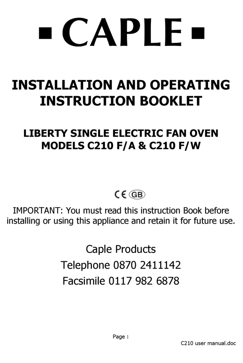 Caple LIBERTY C210 F/A User manual