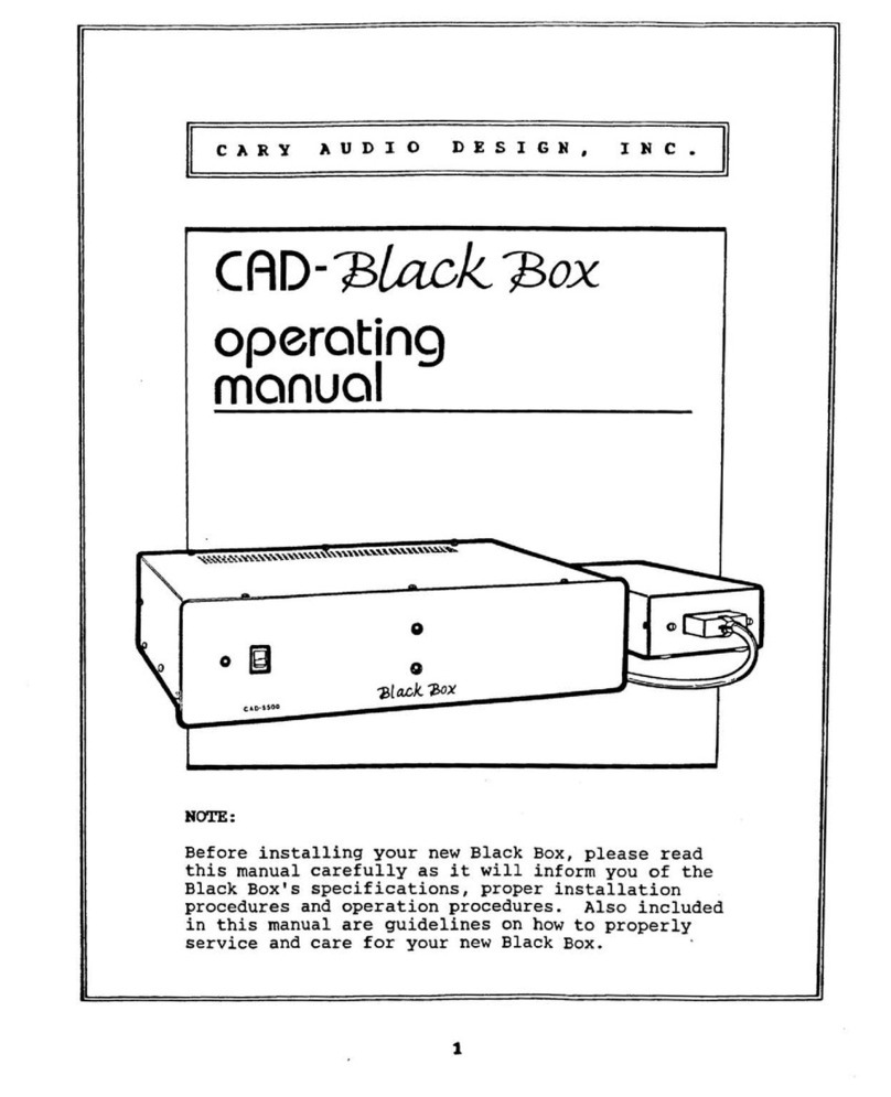 Cary Audio Design CAD-Black Box operating manual