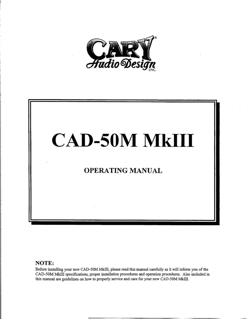 Cary Audio Design CAD-50M MkIII operating manual