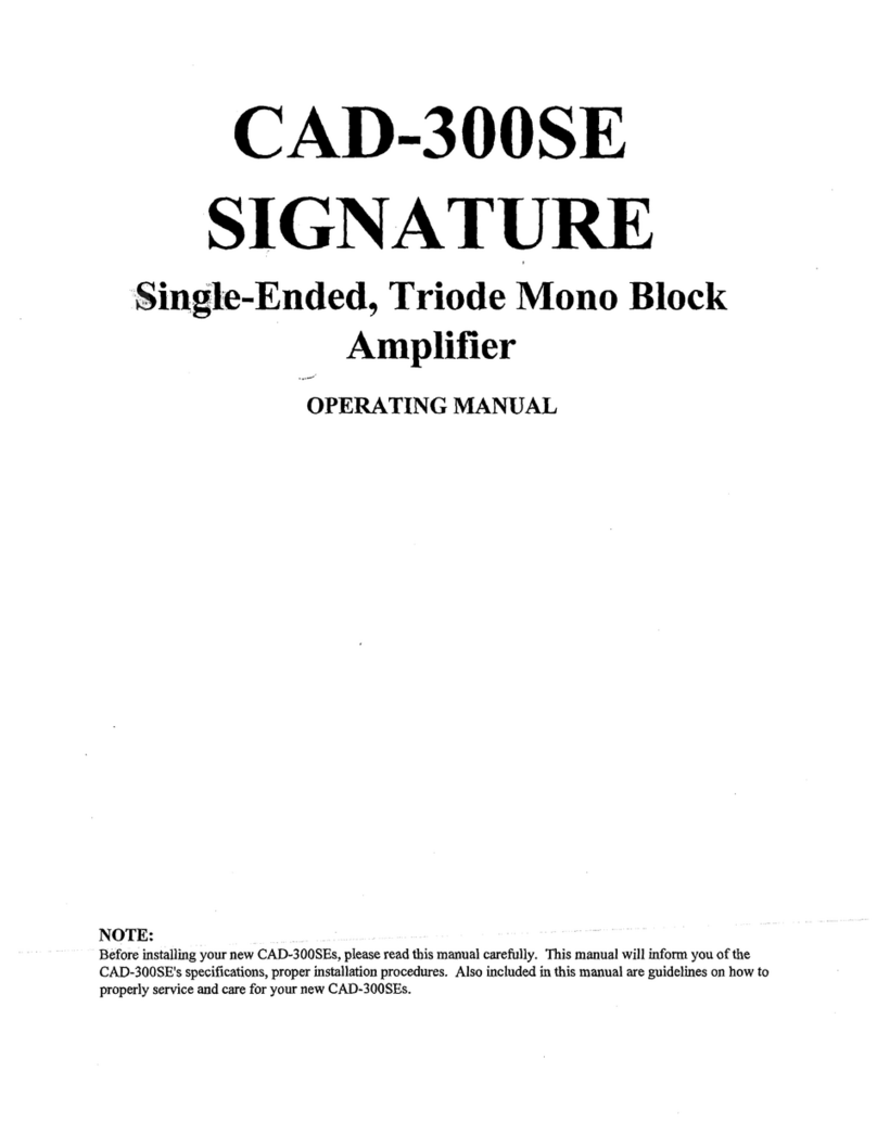Cary Audio Design CAD 300 SE Signature User manual