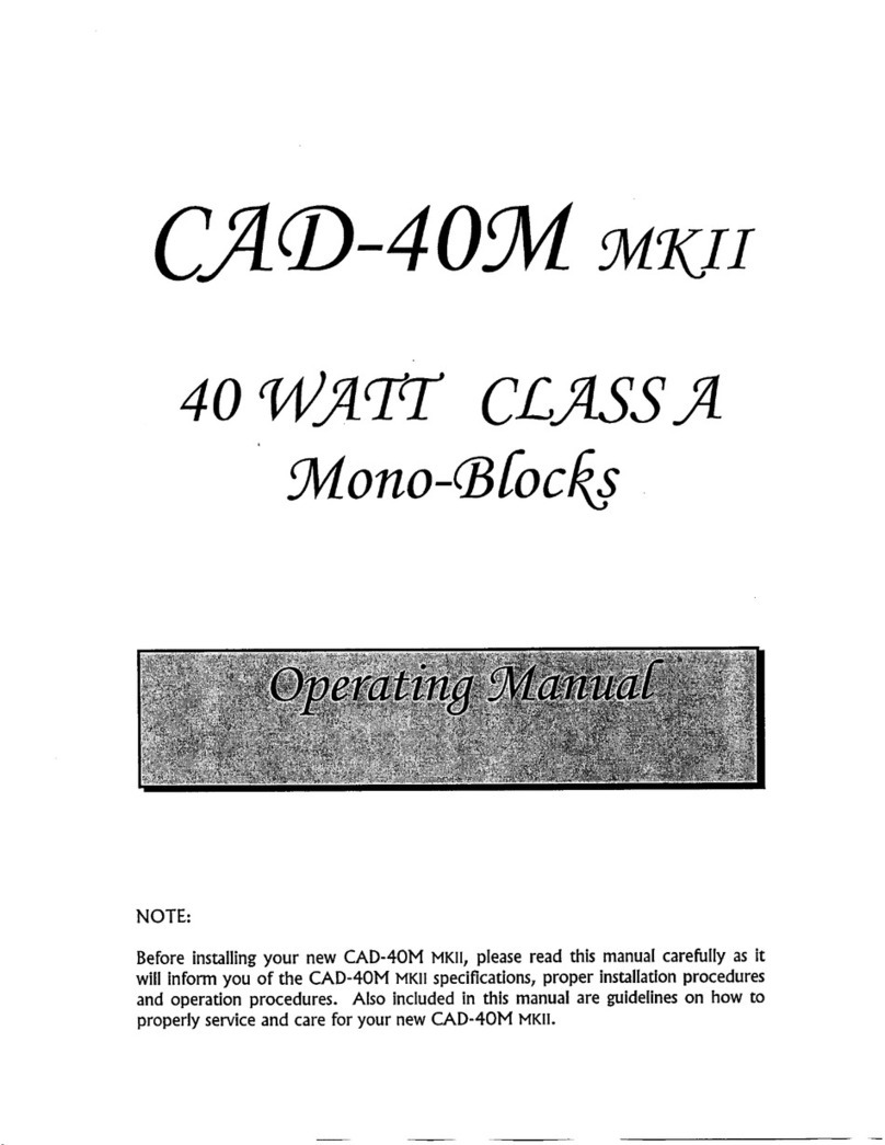 Cary Audio Design CAD-40M MKII operating manual