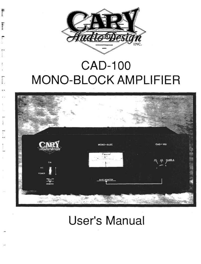 Cary Audio Design CAD-100 owner's manual