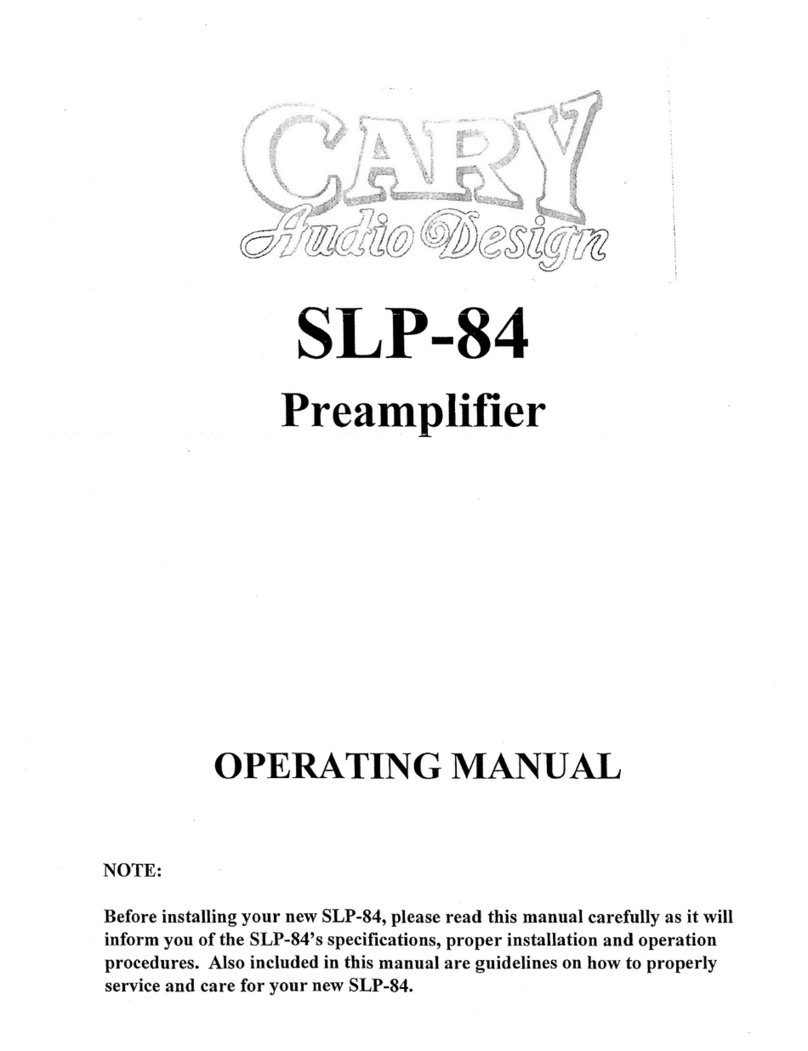 Cary Audio Design SLP-84 User manual