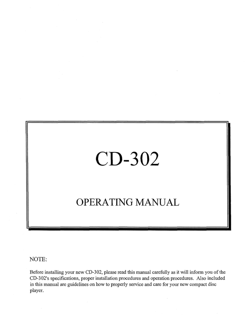 Cary Audio Design CD-302 operating manual