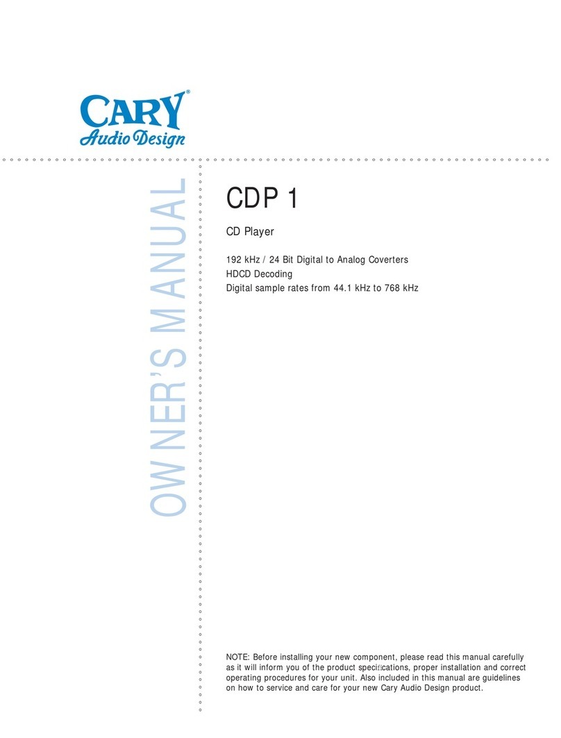 Cary Audio Design CDP 1 owner's manual