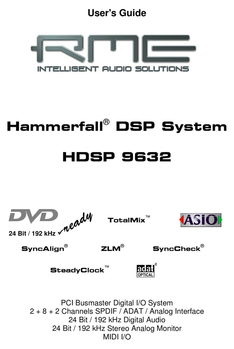 RME Audio Hammerfall HDSP 9632 user guide