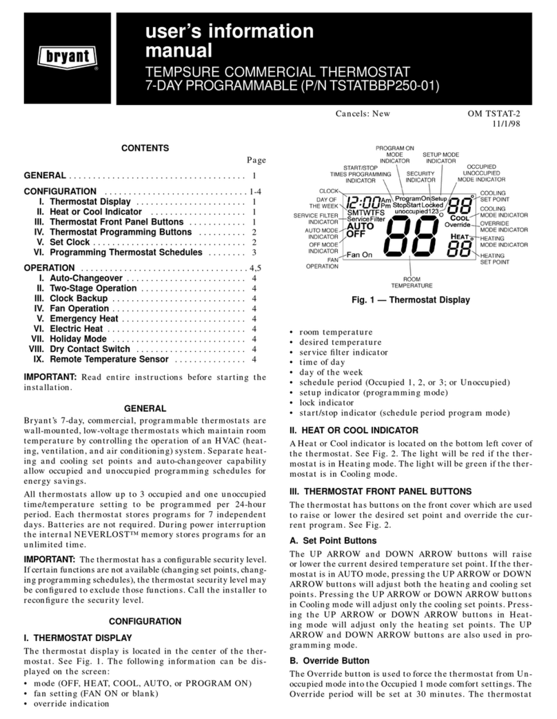 Bryant TSTATBBP250-01 Guide Bryant TSTATBBP250-01 Guide