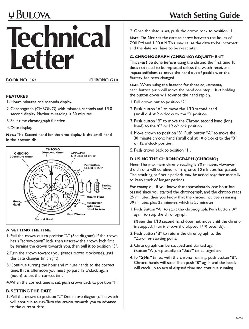 Bulova CHRONO G10 Service manual