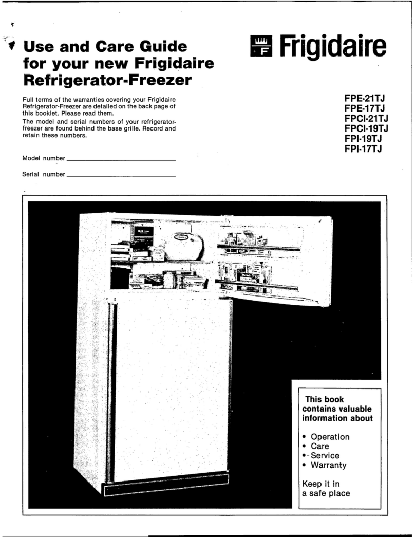 Frigidaire FPE-21TJ Use and care guide