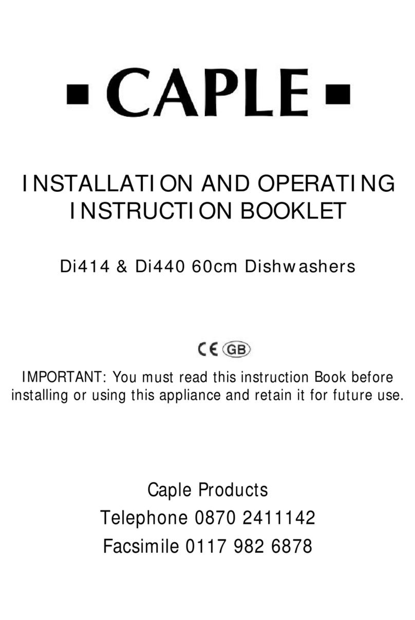 Caple Di414 Installation and operating instruction booklet