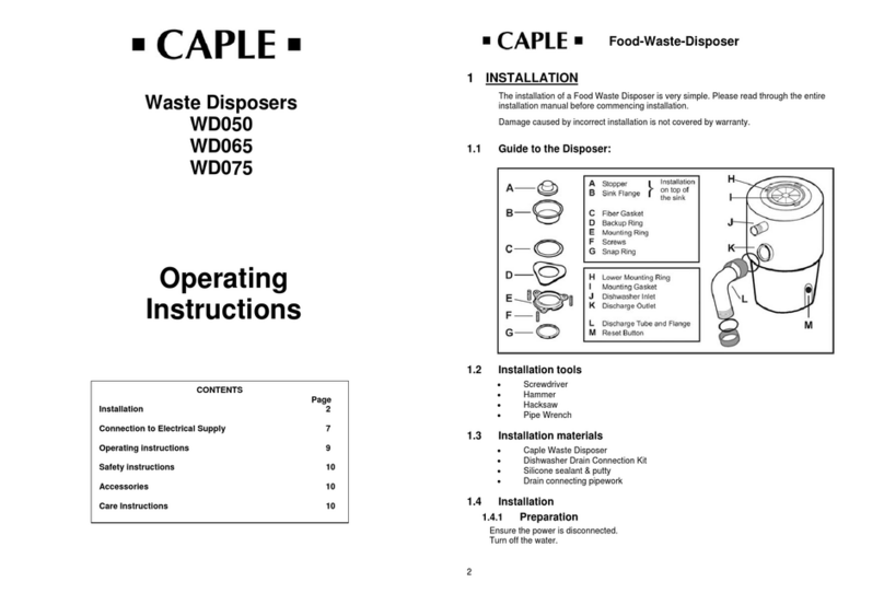 Caple WD050 operating instructions Caple WD050 operating instructions