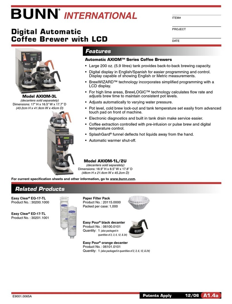 Bunn AXIOM-3L User manual