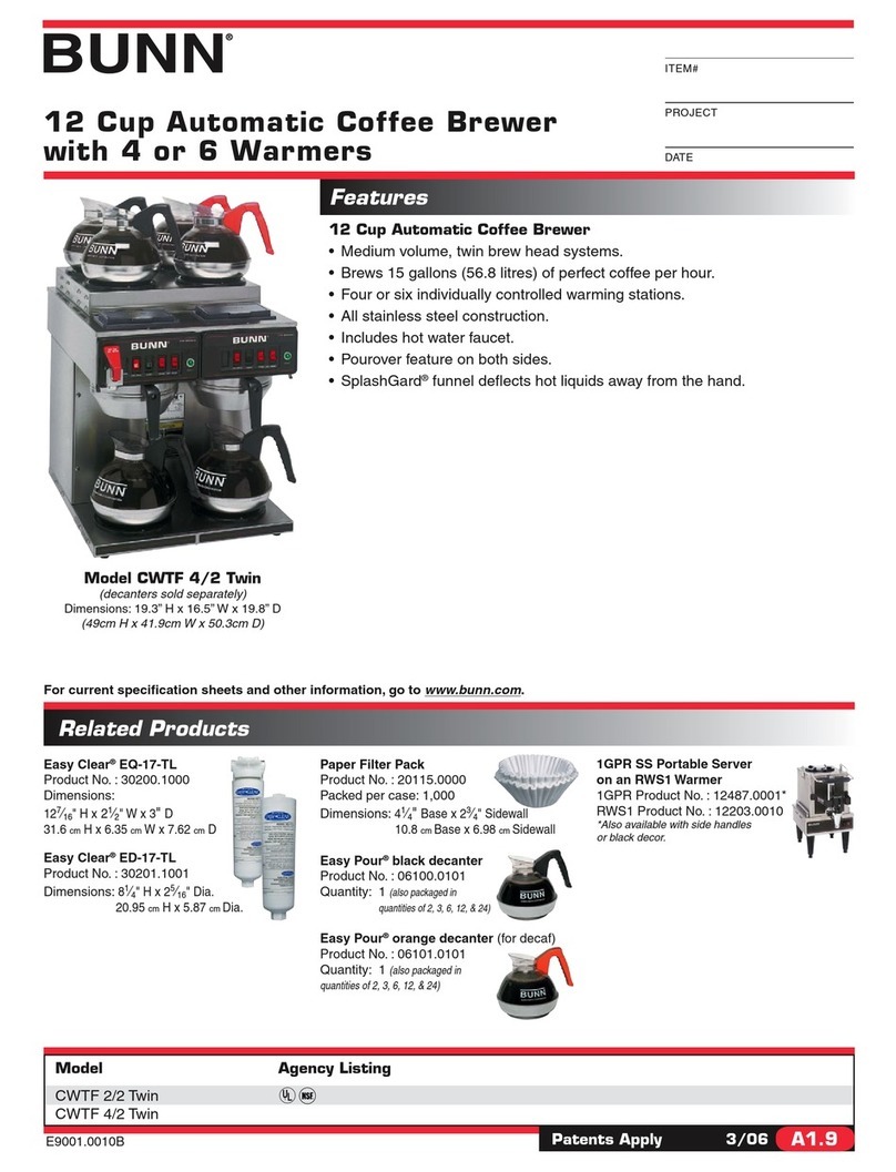 Bunn CWTF 4/2 Twin User manual