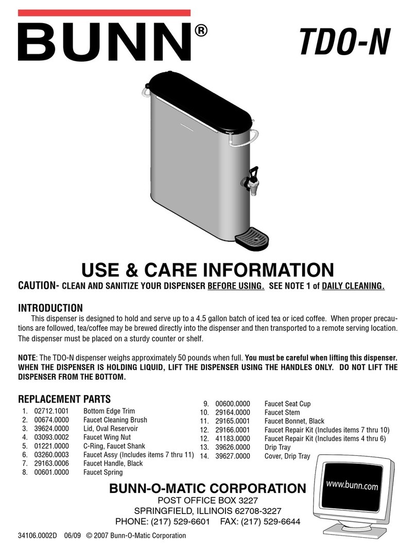 Bunn TDO-N Owner's manual