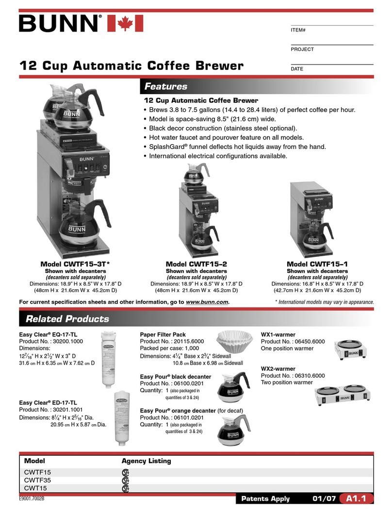 Bunn CWTF15–3T User manual Bunn CWTF15–3T User manual