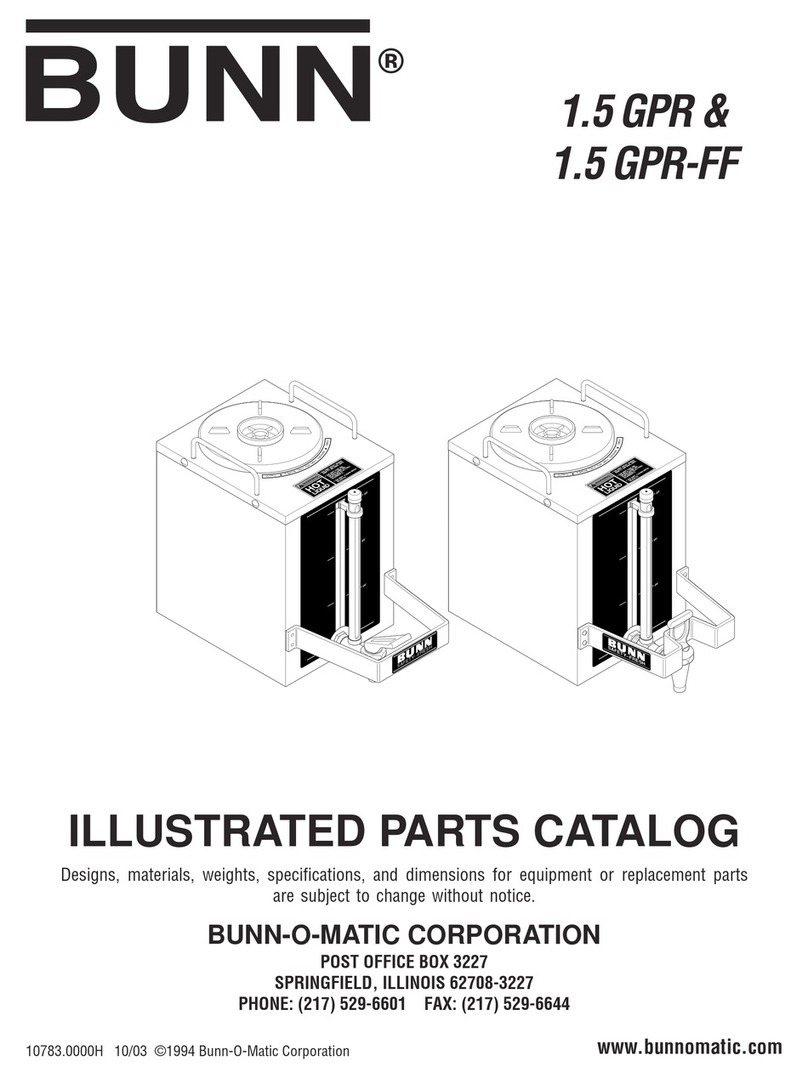 Bunn SAFETY-FRESH 1.5 GPR Illustrated parts catalog