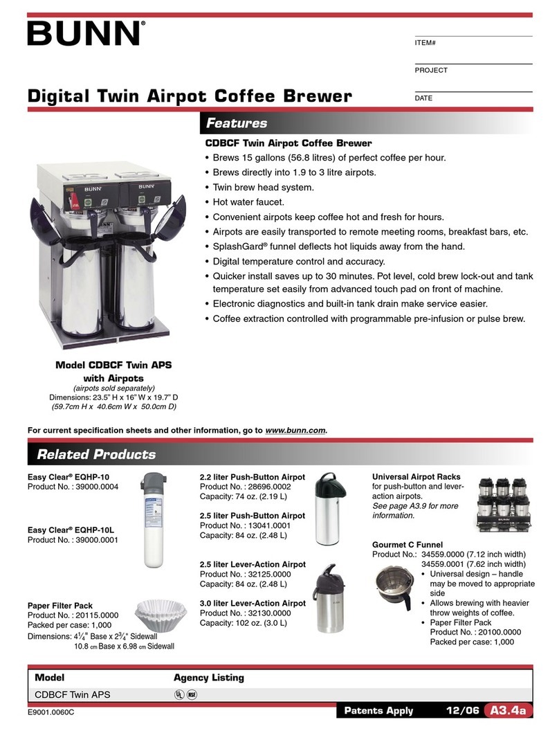 Bunn CDBCF Twin APS User manual