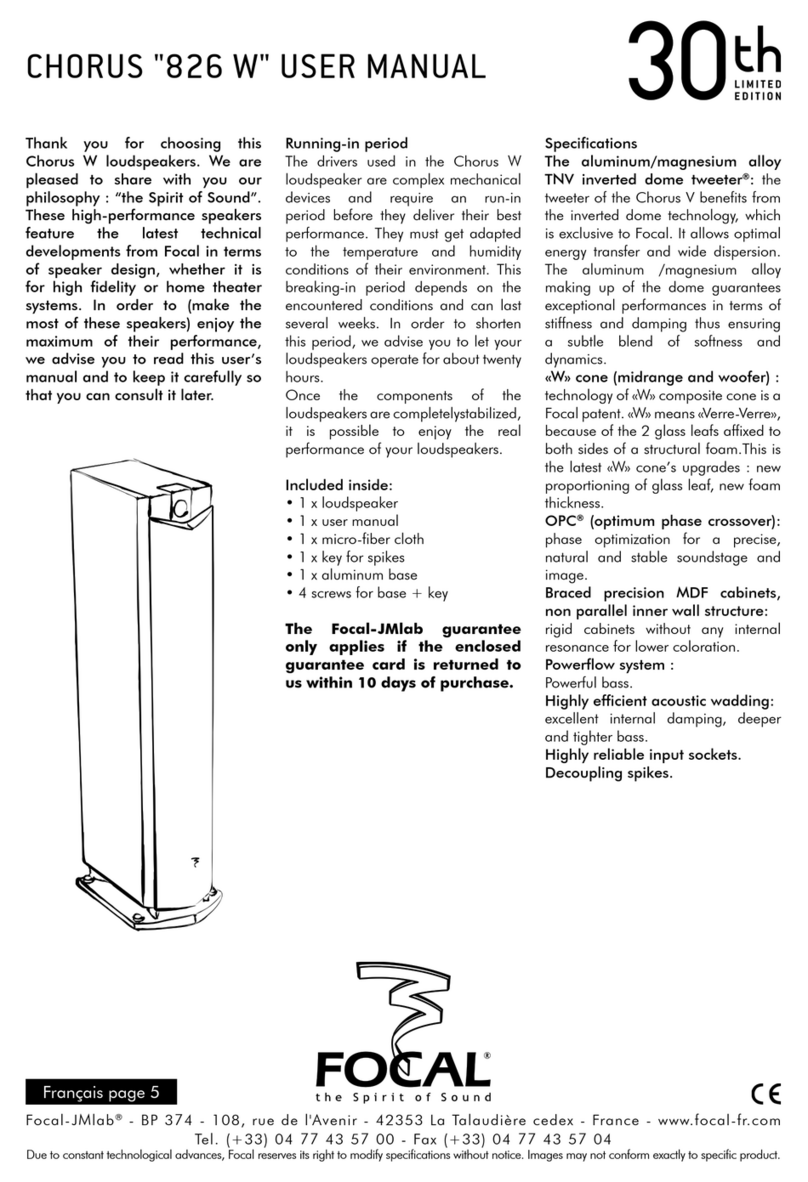 Focal CHORUS 826 W User manual