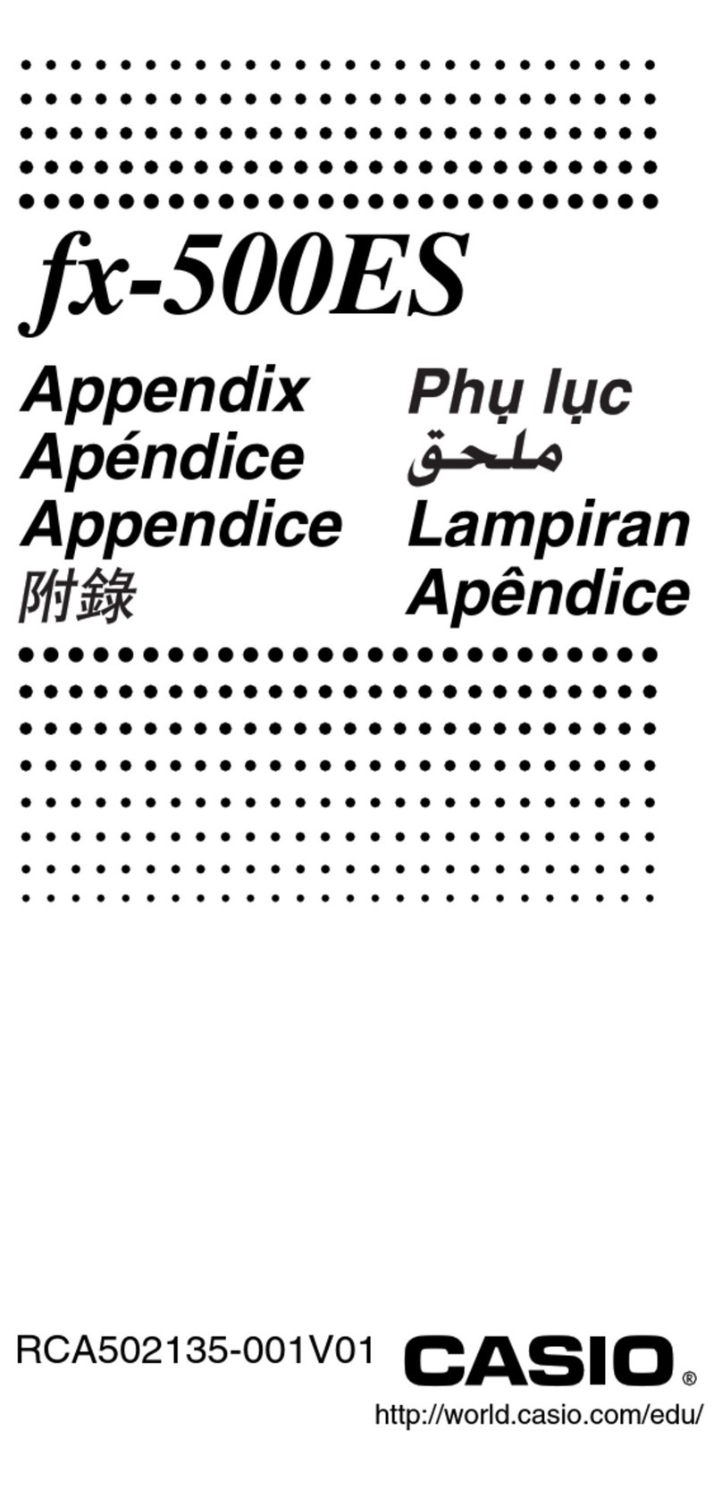 Casio fx-500ES Appendix