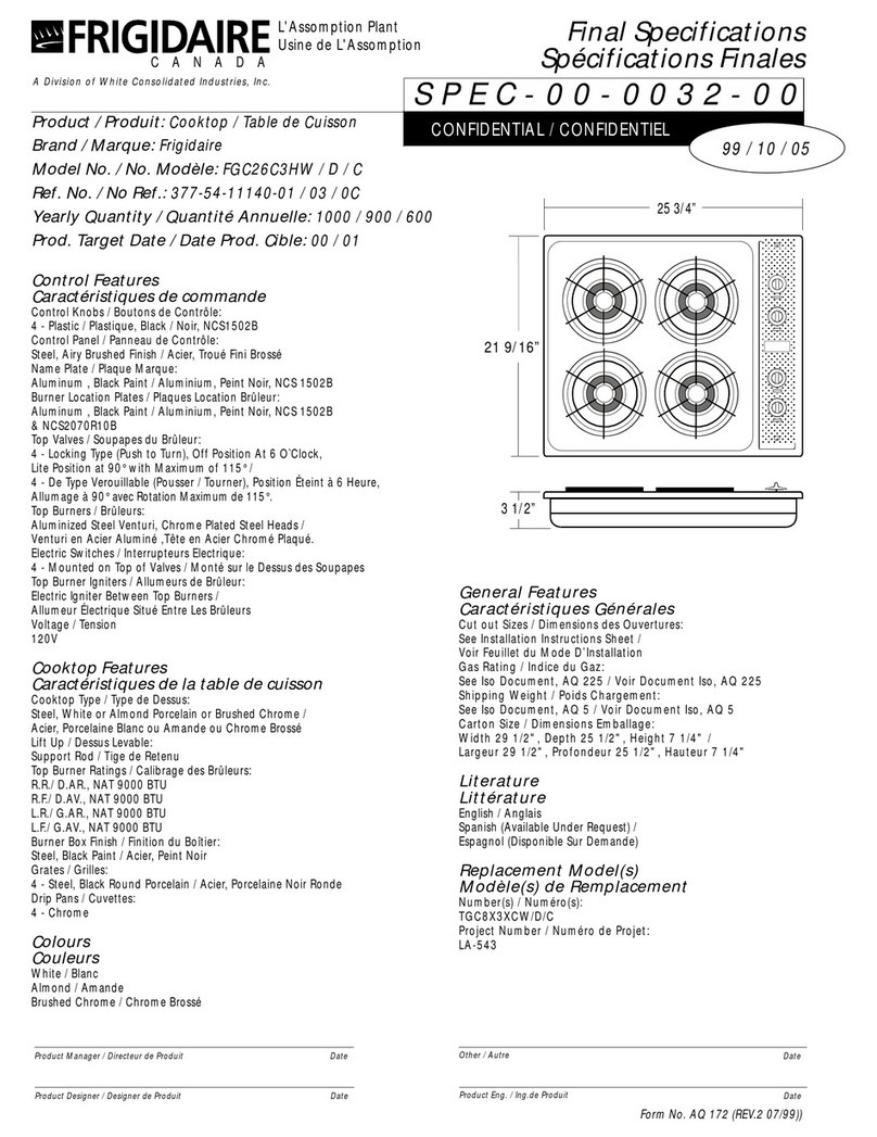 Frigidaire FGC26C3HW User manual