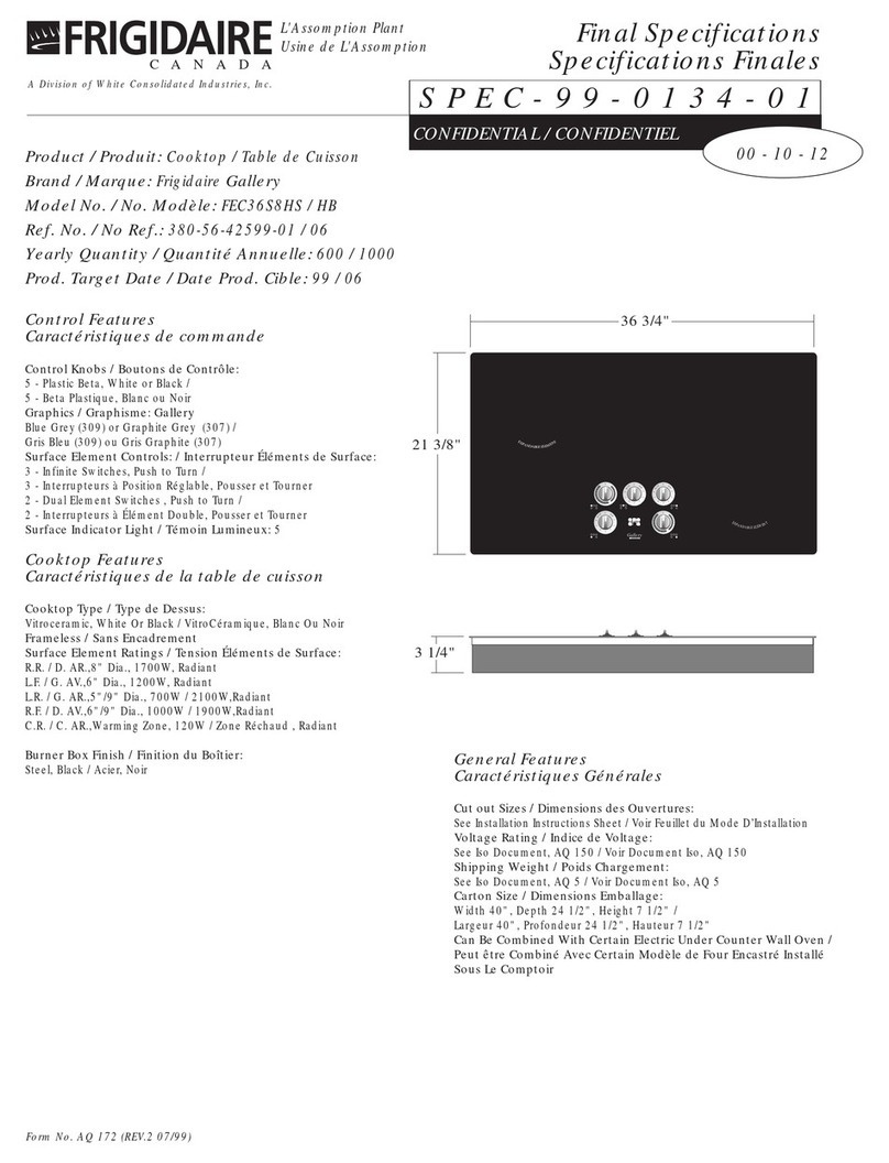 Frigidaire FEC36S8HSB User manual