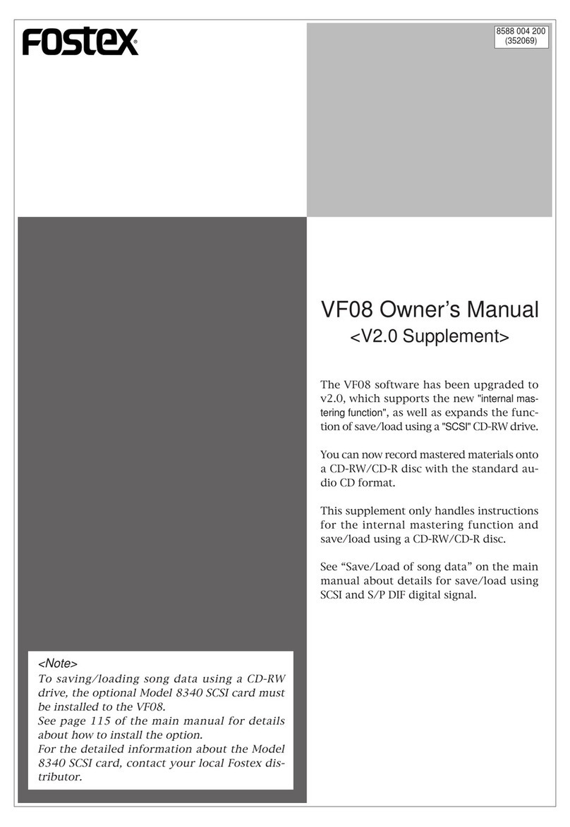 Fostex VF-08 Supplement owner's manual