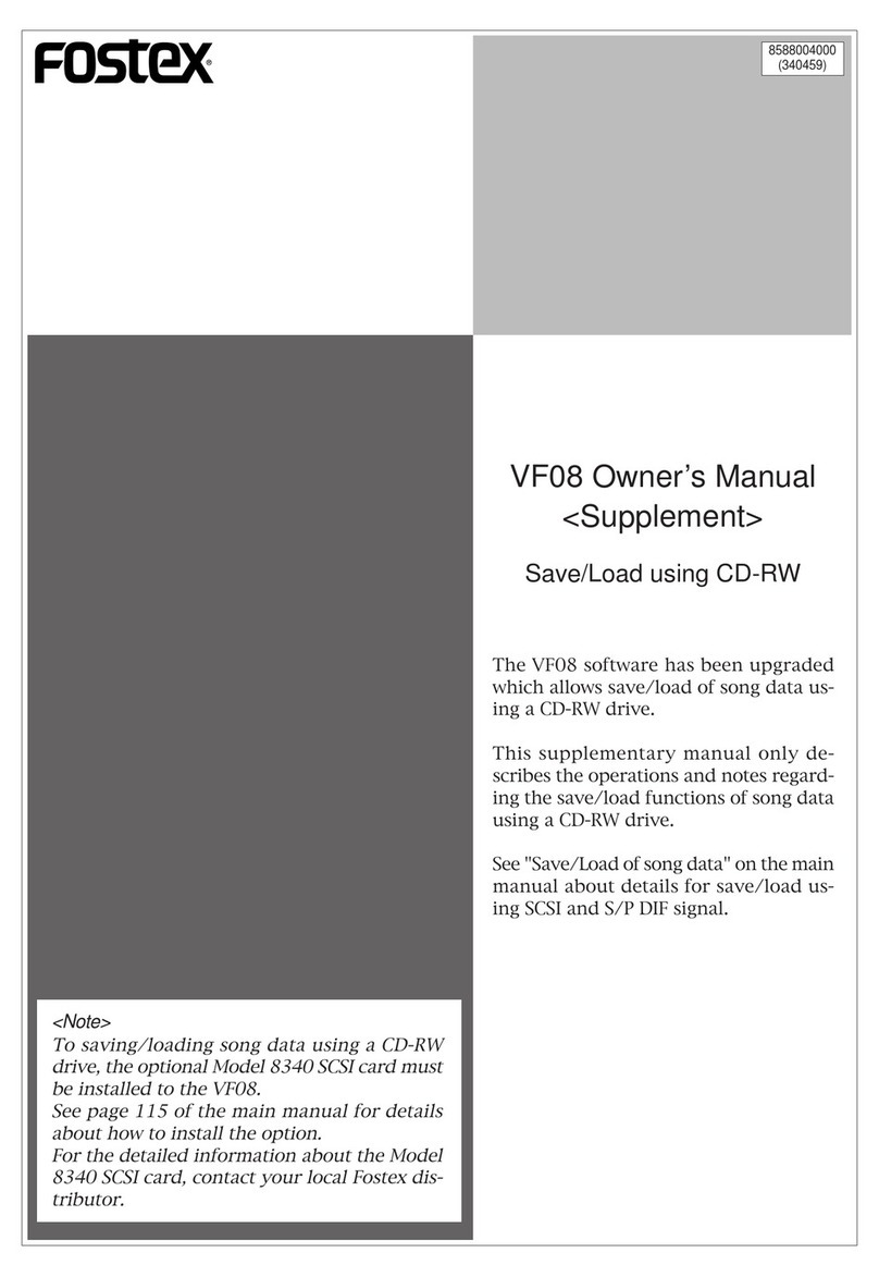Fostex VF-08 Supplement owner's manual