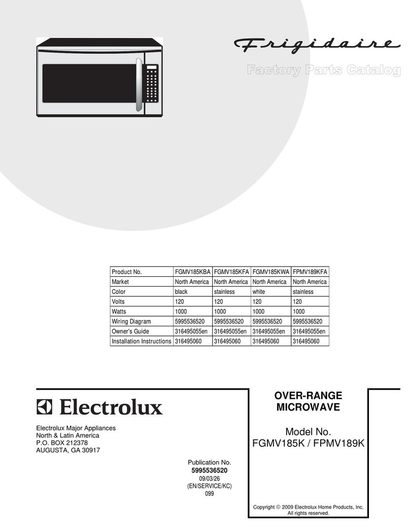 Frigidaire Gallery FGMV185K User manual