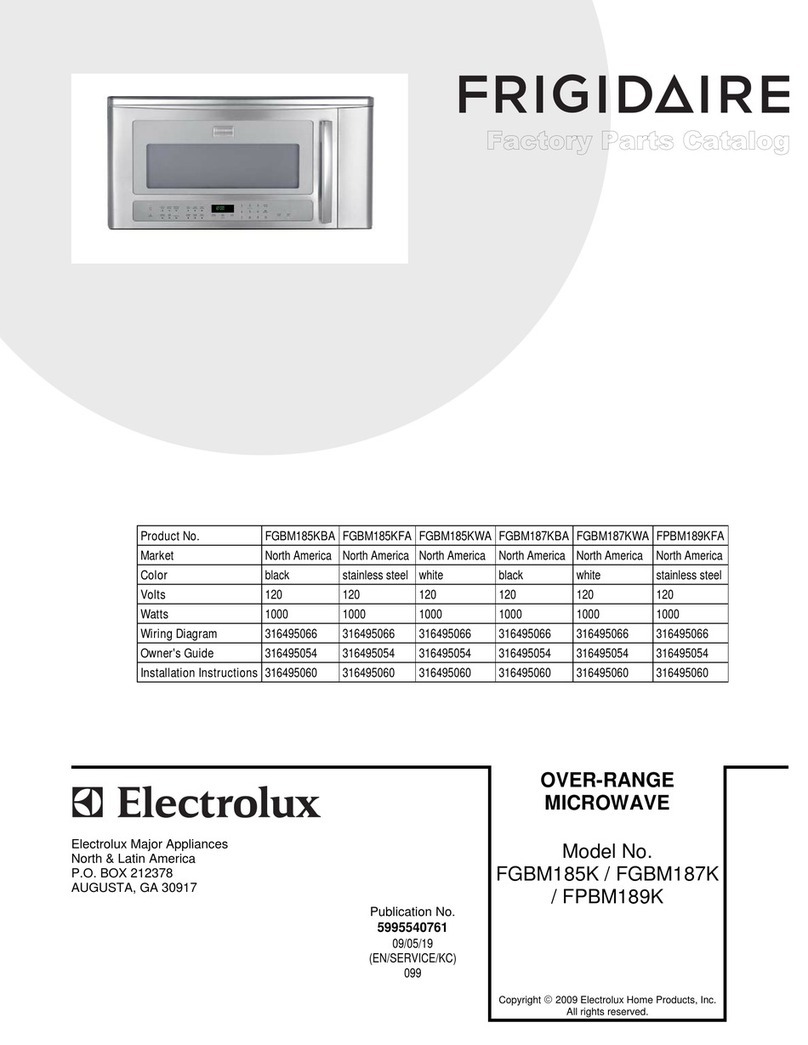 Frigidaire FGBM185K Factory parts catalog