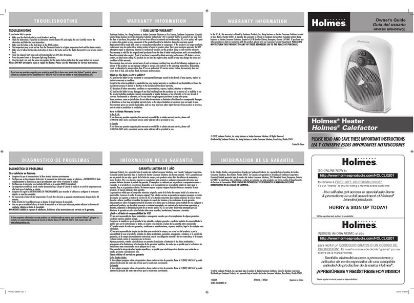 Holmes HFH436 product manual
