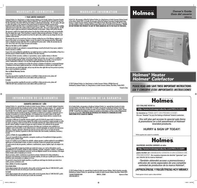 Holmes HRH314 owner's guide