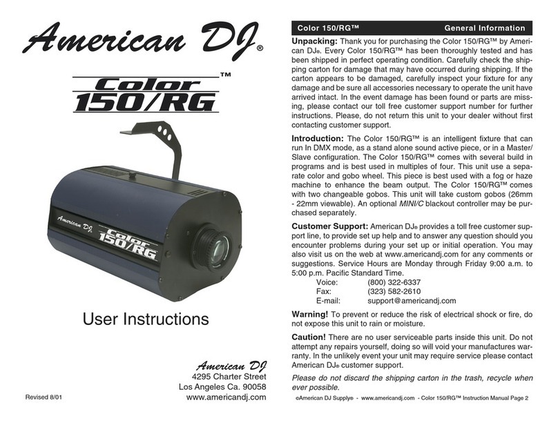 American DJ Color 150/RG User instructions