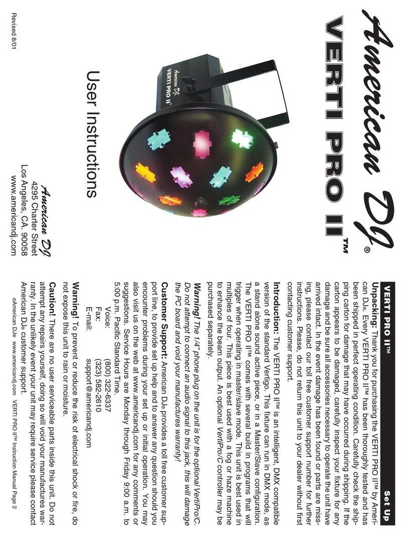 American DJ Verti-Pro II User instructions