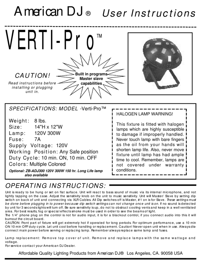 American DJ Verti-Pro User instructions