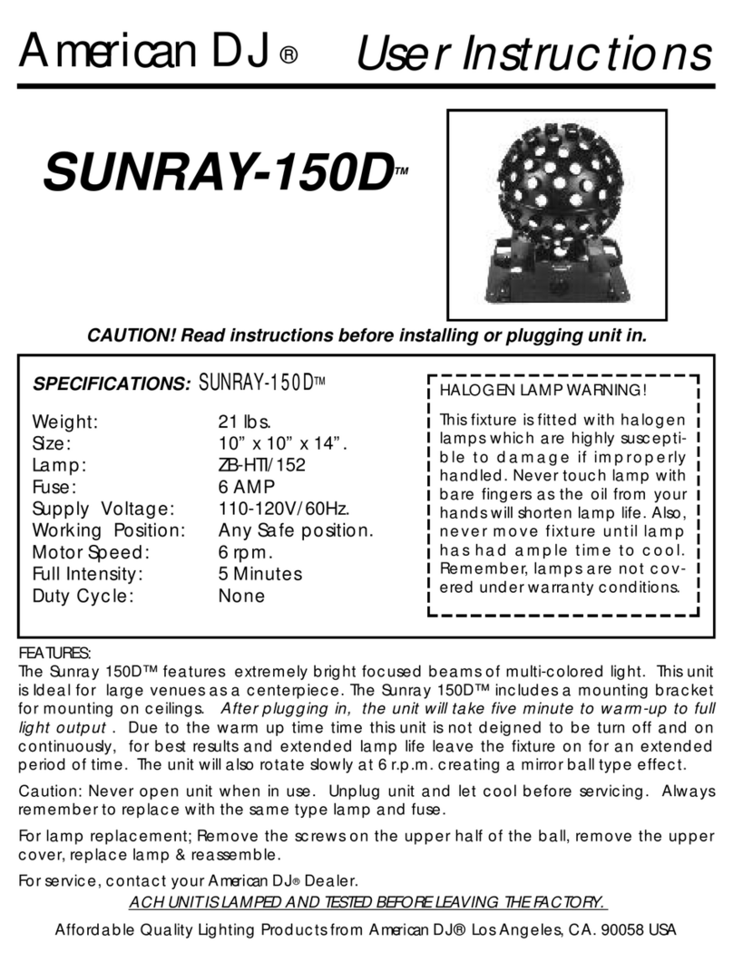 American DJ Sunray-150D User instructions