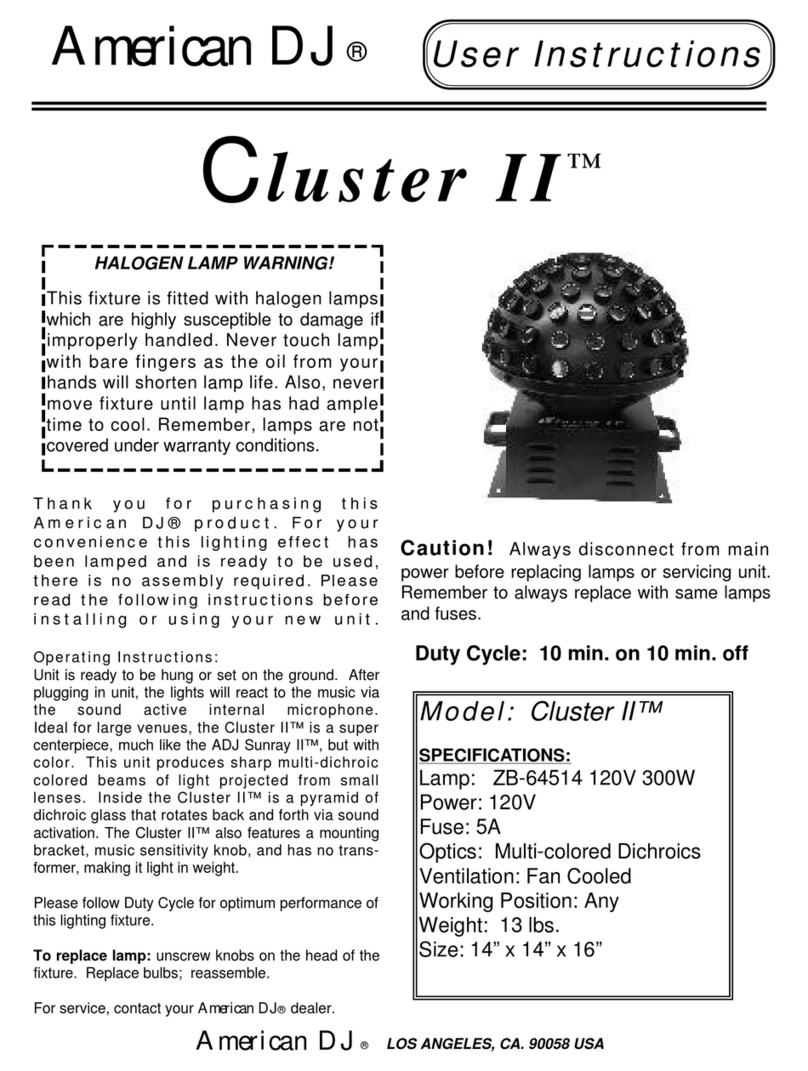 American DJ Cluster II User instructions American DJ Cluster II User instructions