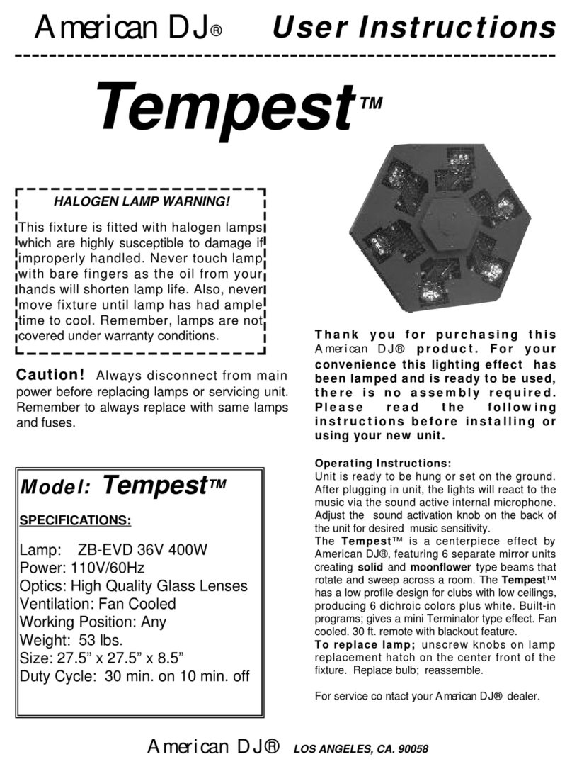 American DJ Tempest User instructions