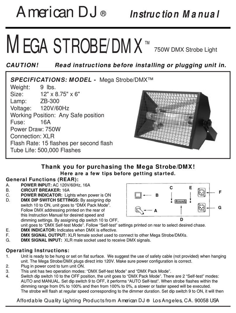 American DJ MEGA STROBE/DMX instruction manual