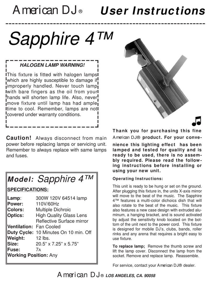 American DJ Sapphire 4 User instructions
