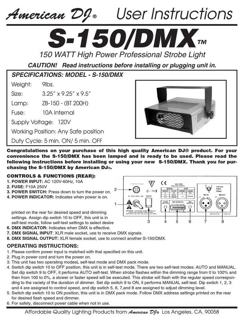 American DJ S-150/DMX User instructions