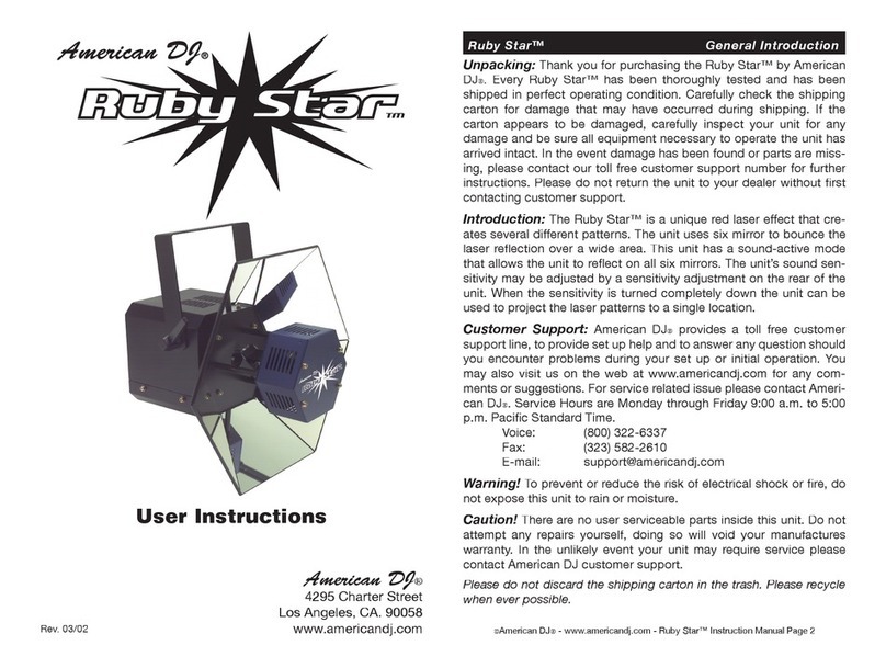 American DJ Ruby Star User manual